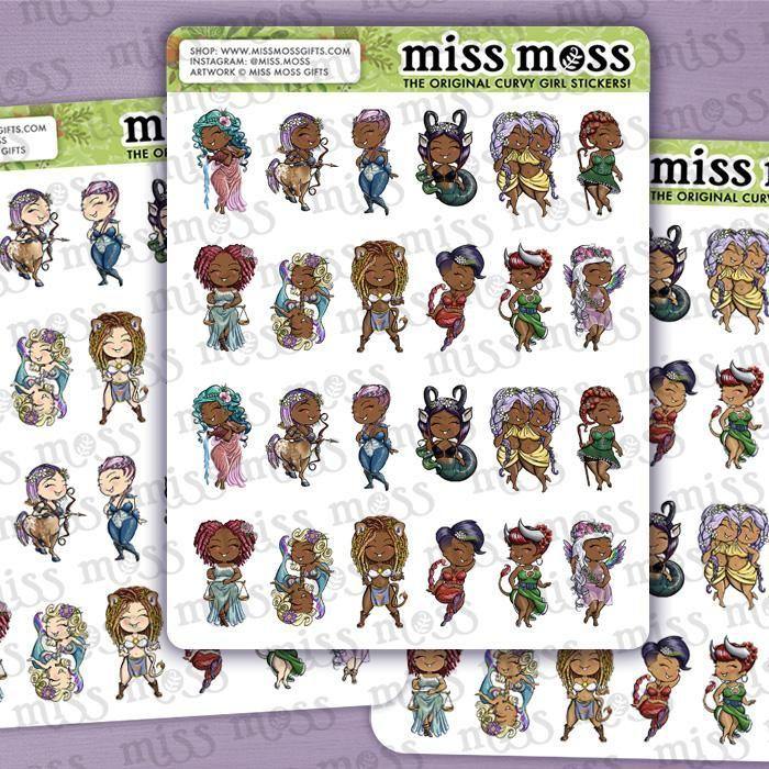 Mini Zodiac Babe Planner Stickers - Miss Moss Gifts
