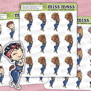 Rosie the Riveter Curvy Girl Planner Stickers - Miss Moss Gifts