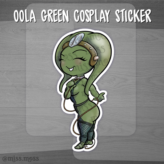 JUMBO Oola Green Cosplay Girl Vinyl Sticker