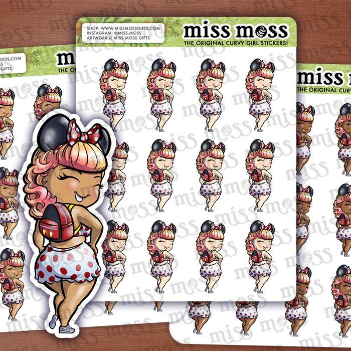 Mouse Lady Sticker Mouse Theme Park Girl Vinyl Planner Stickers – Miss Moss Gifts