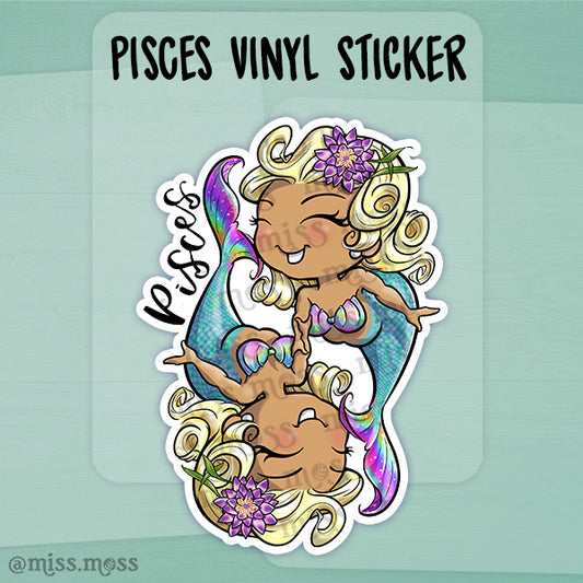 JUMBO Pisces Zodiac Horoscope Vinyl Sticker