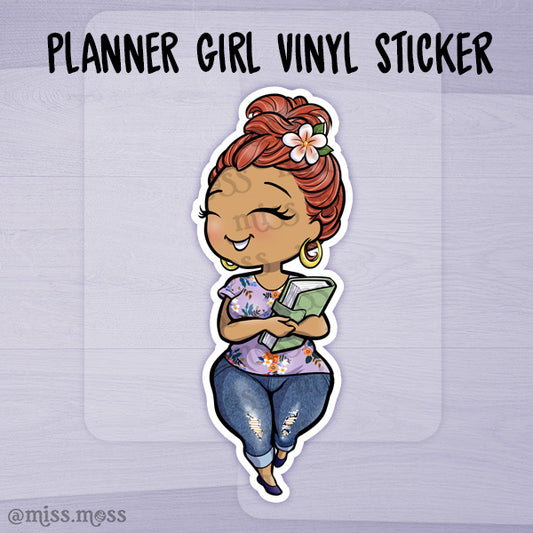 Large Planner Girl Vinyl Die Cut