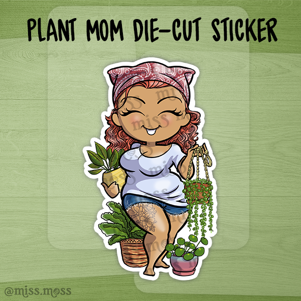 Plant Mom Die-Cut Sticker - Miss Moss Gifts