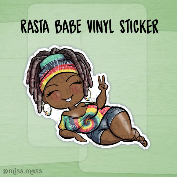 Rasta Babe Large Vinyl Sticker