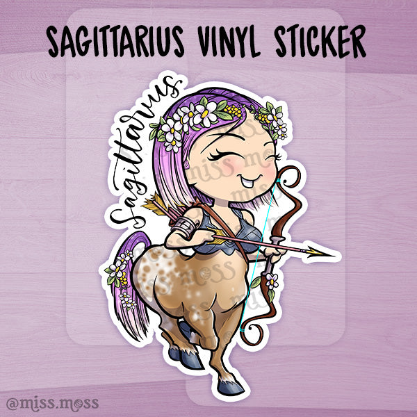 Sagittarius Zodiac Horoscope Vinyl Die-Cut Sticker