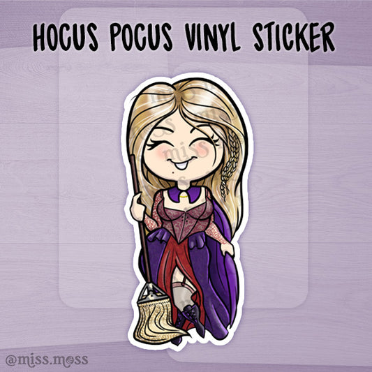 JUMBO Sarah Hocus Pocus Witch Vinyl Sticker