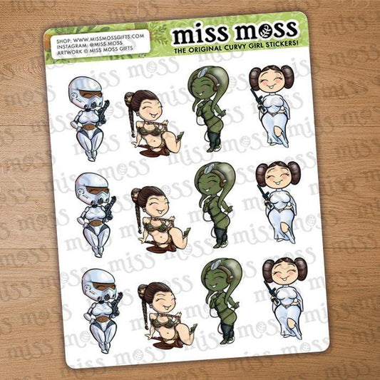 Star Princess Galaxy Wars Character Planner Stickers - Miss Moss Gifts