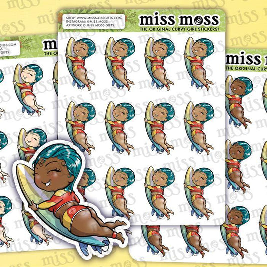 Surfer Girl Stickers - Miss Moss Gifts
