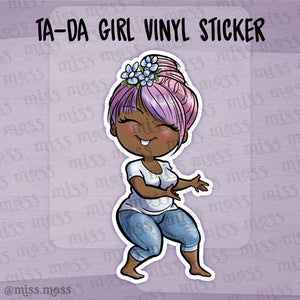 Ta-Da Girl Die Cut Waterproof Vinyl Sticker