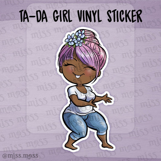 JUMBO Ta-Da Girl Waterproof Vinyl Sticker