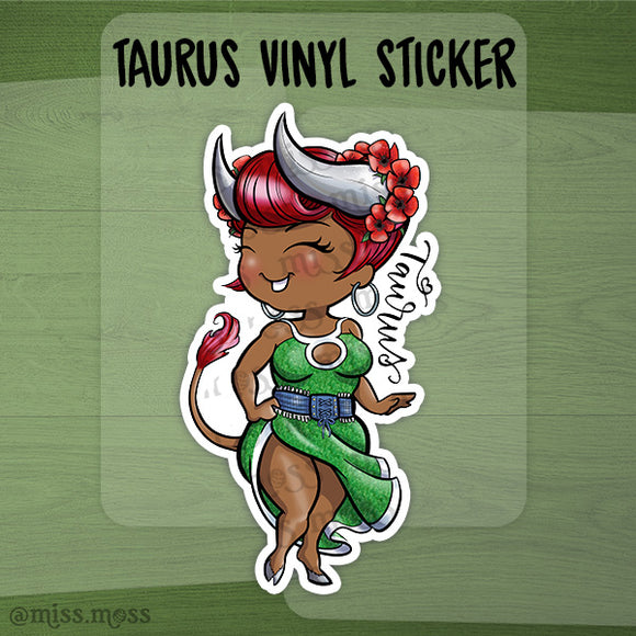 Taurus Zodiac Horoscope Vinyl Die-Cut Sticker