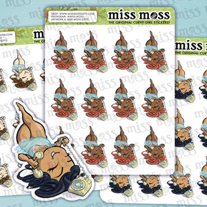 Vintage Telephone Girl Vinyl Planner Stickers