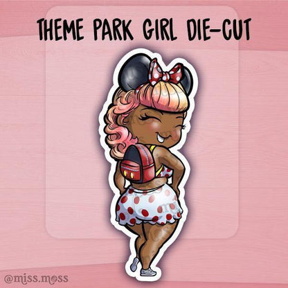 Mouse Theme Park Girl Die-Cut - Miss Moss Gifts