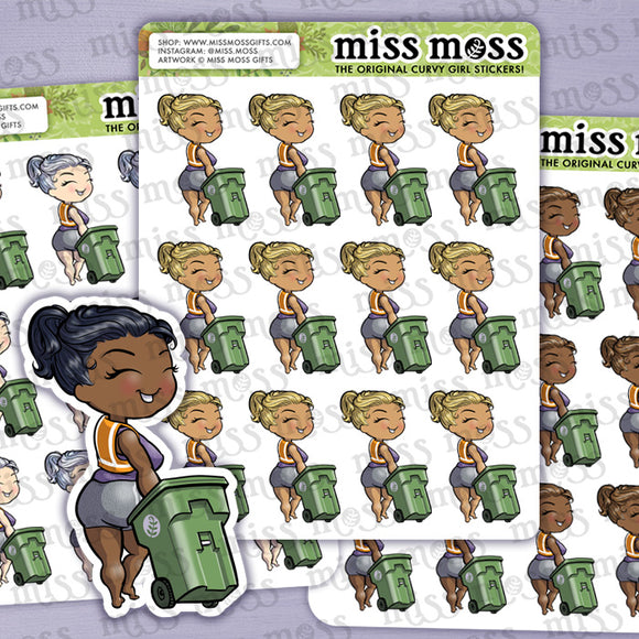 Trash Garbage Day Vinyl Planner Stickers