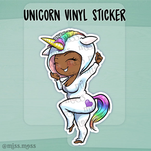 Unicorn Onesie Babe Vinyl Sticker