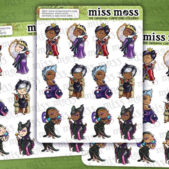 Curvy Villain Planner Stickers - Miss Moss Gifts
