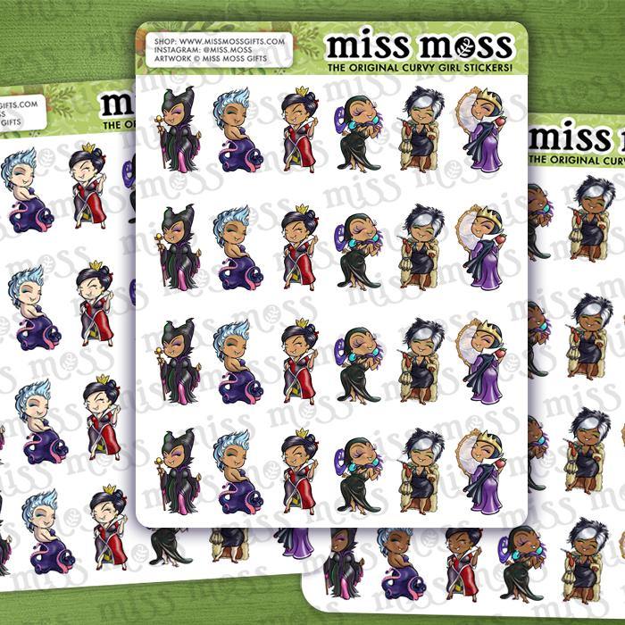 Mini Curvy Villain Planner Stickers - Miss Moss Gifts