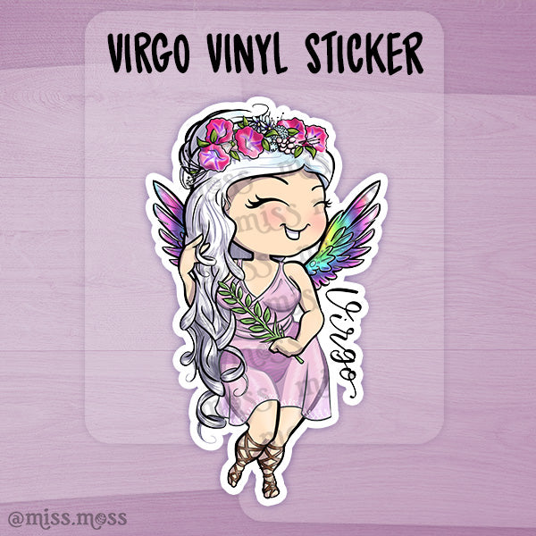 JUMBO Virgo Zodiac Horoscope Vinyl Sticker