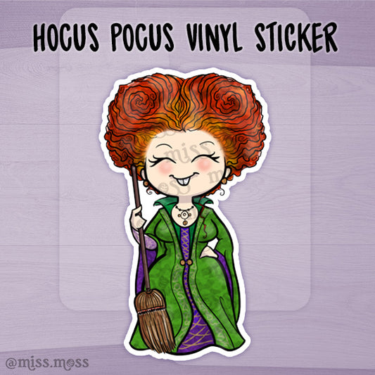 JUMBO Winnie Hocus Pocus Witch Vinyl Sticker