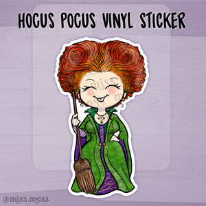 Winnie Halloween Witch Vinyl Die-Cut Sticker