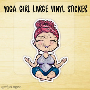 Zen Yoga Girl Large Vinyl Sticker